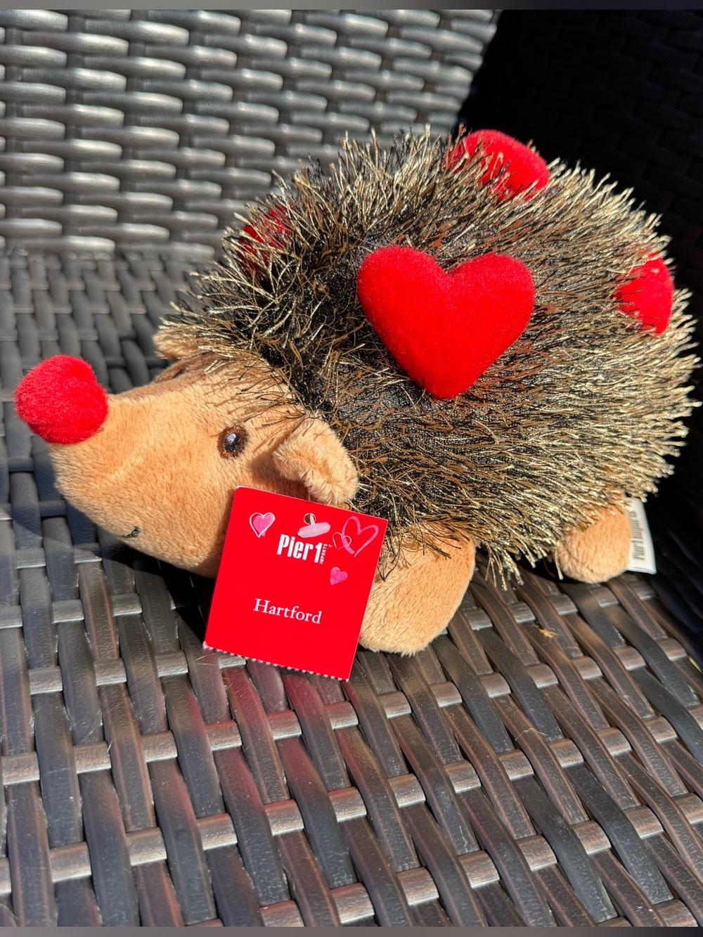 Pier 1 Hartford Valentine Hedgehog plush toy with tags